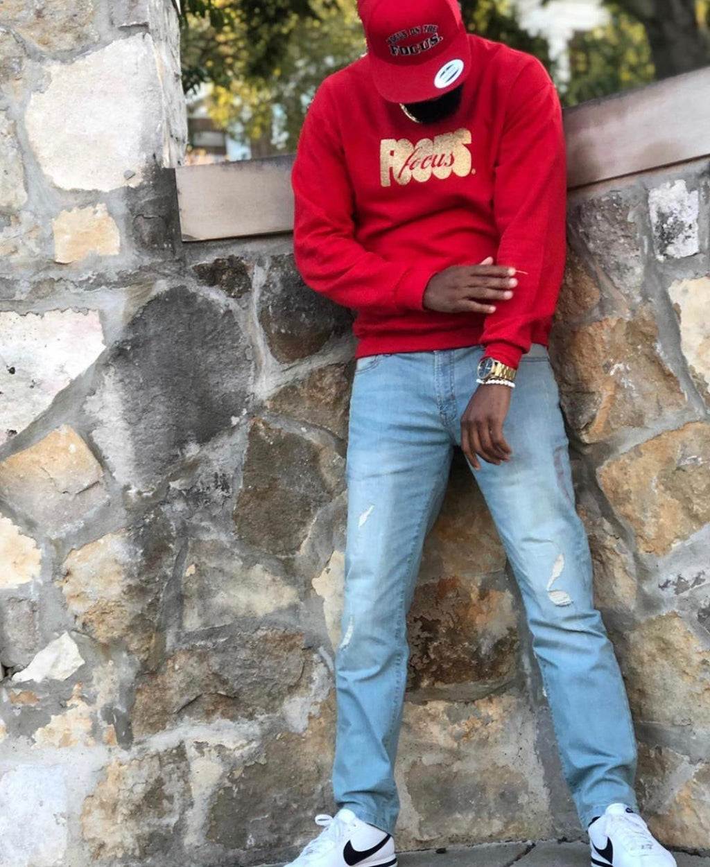 Focus on the Focus. Encrusted sweatshirt