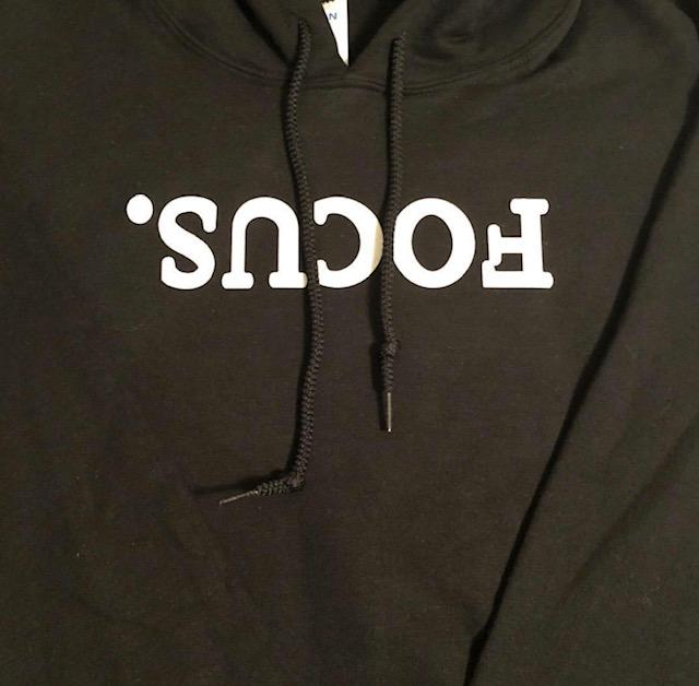 Black/White Elevate & Focus. Hoodie